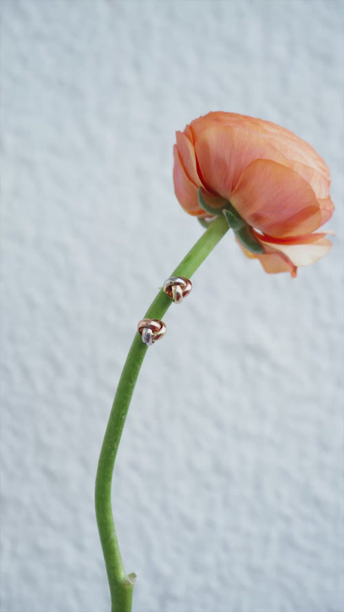 Złote Kolczyki z Trzech Odcieni Złota — Trinity Knot Earrings