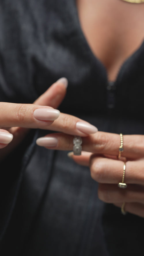 Mosaïque Ring – Złoty pierścionek z diamentami o różnych szlifach