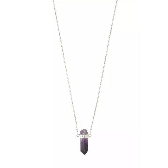 Srebrny choker z mini ametystem