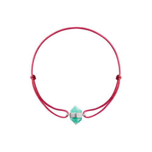 Personalizowana damska bransoletka na jedwabnym sznurku z kryształem